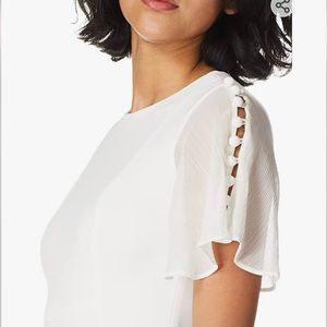 Calvin Klein Flutter Sleeve Dress, Natural Blush, Sz 4